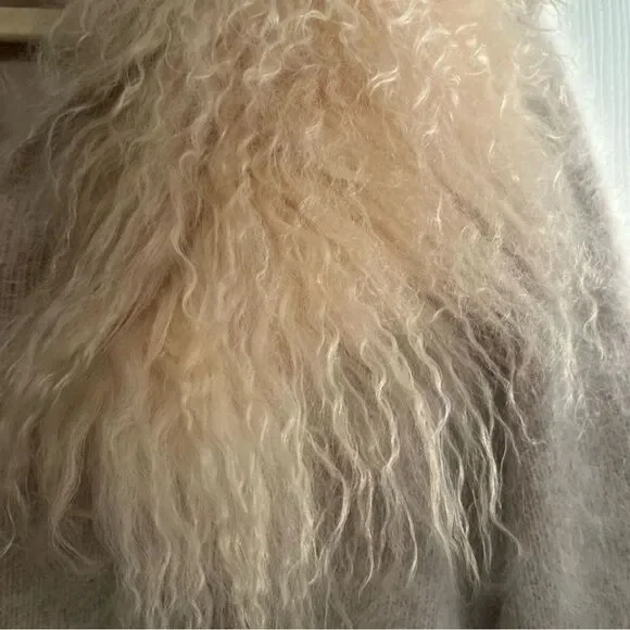 Connie A Lee Cream Teddy Sweater with Faux Fur Collar - Picture 6 of 10